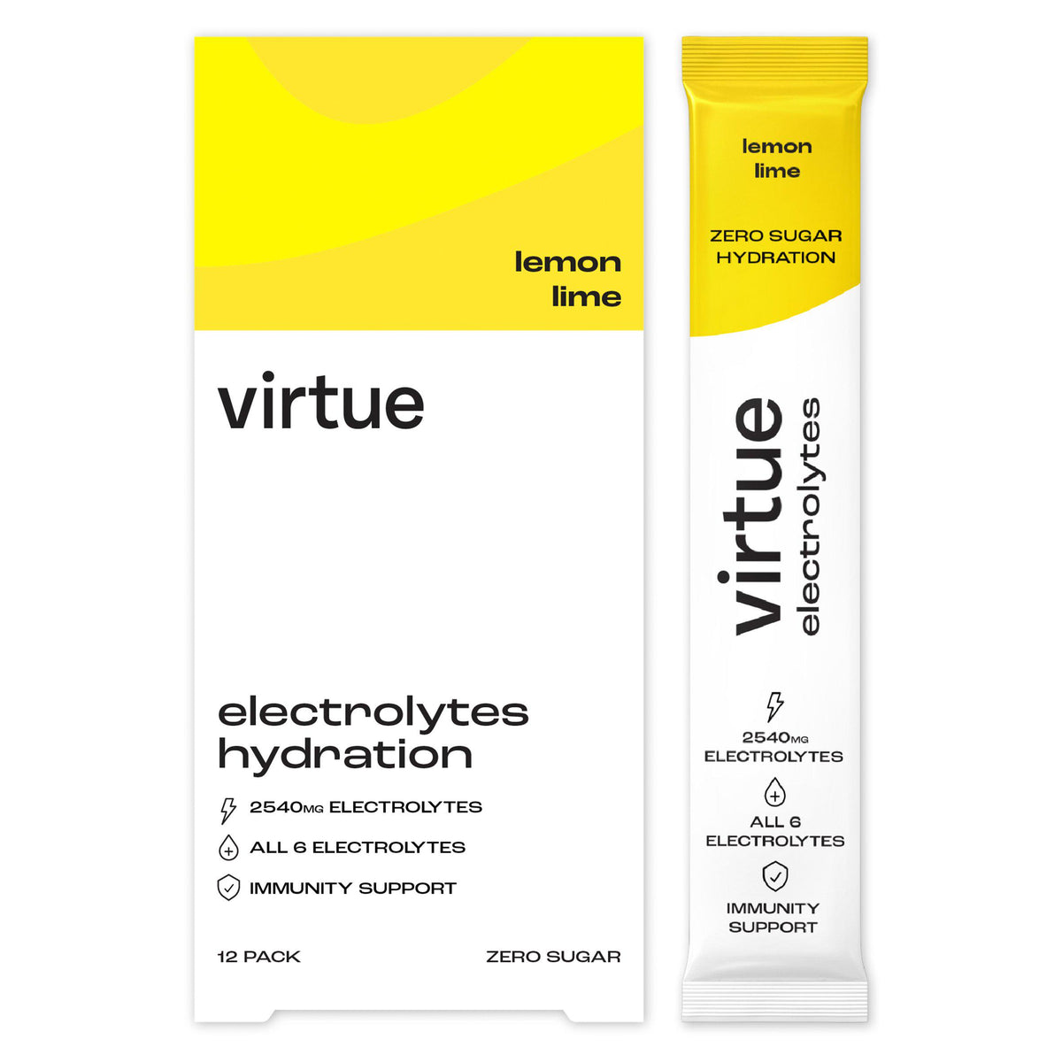Virtue lemon lime electrolyte sachets 12x5g, imported from the UK