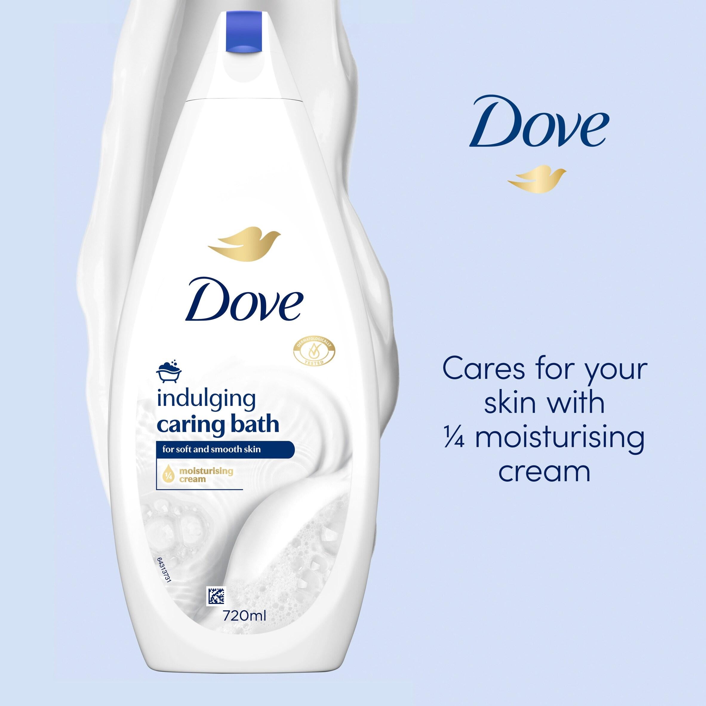 Dove Indulging Cream Bath Soak 720ml, imported from the UK