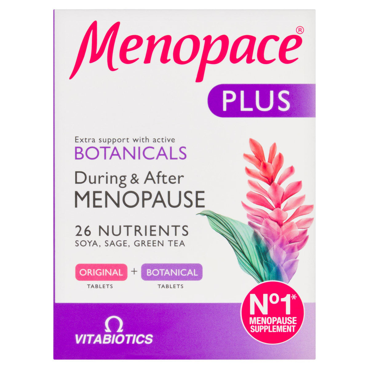 Menopace Multivitamin Tablets Plus 56 Pack, imported from the UK