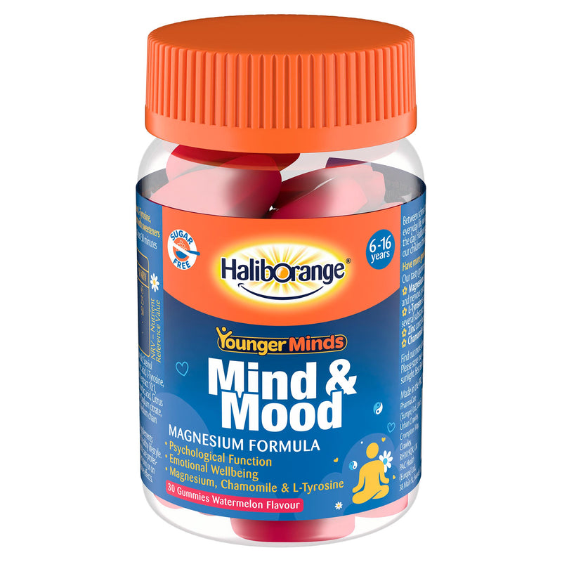 Haliborange Mind & Mood watermelon gummies 30 count (British brand)