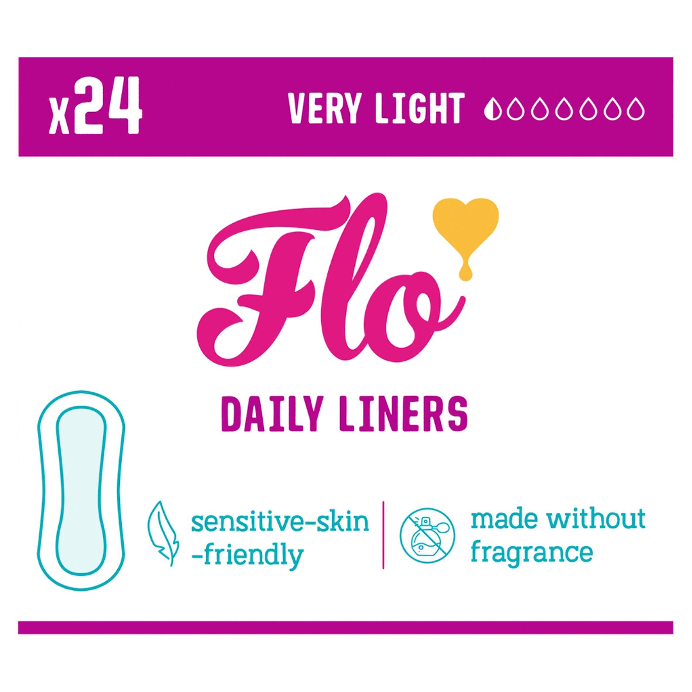 Flo Bamboo Wrapped panty liners 24 count - British product