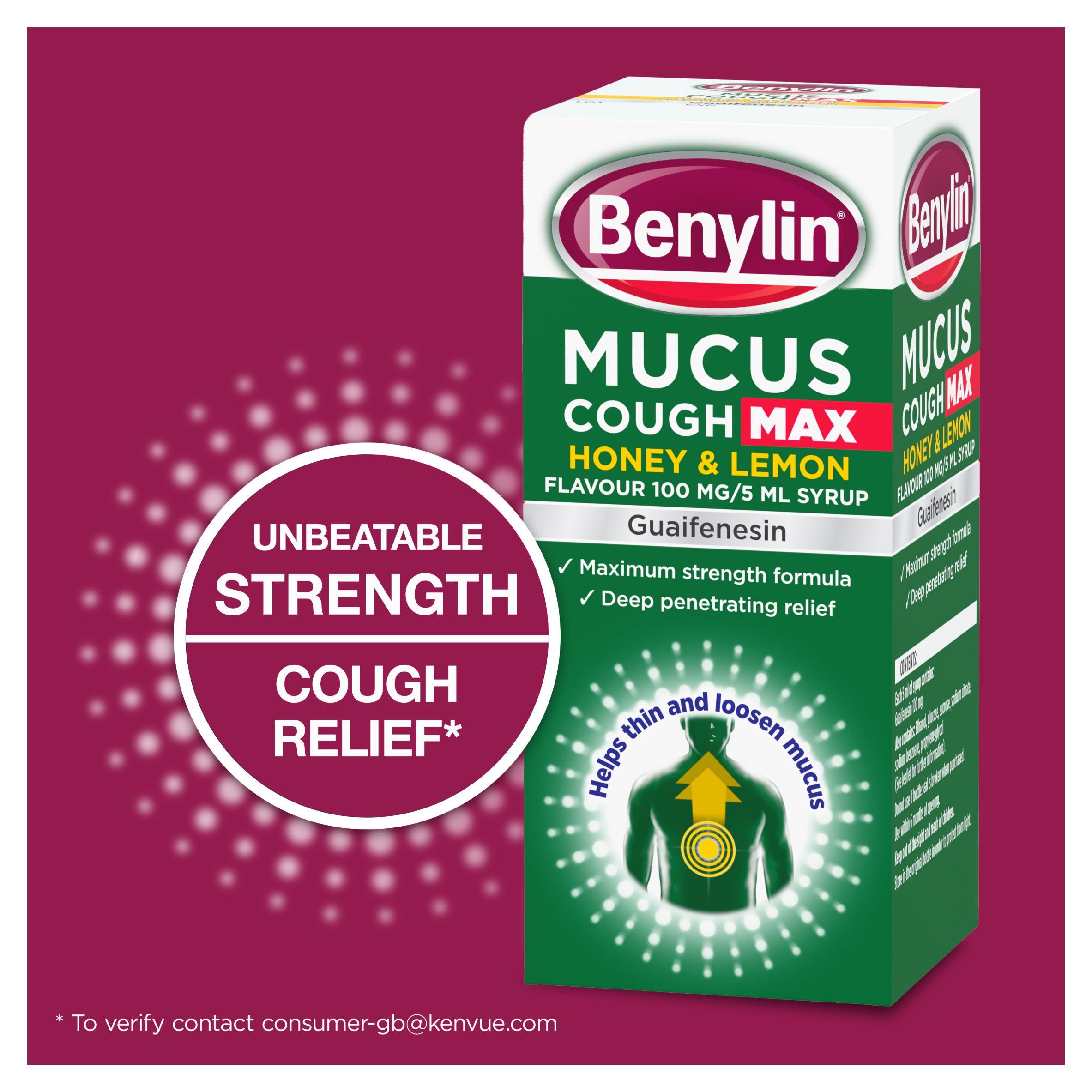 Benylin honey lemon cough syrup 150ml - British product