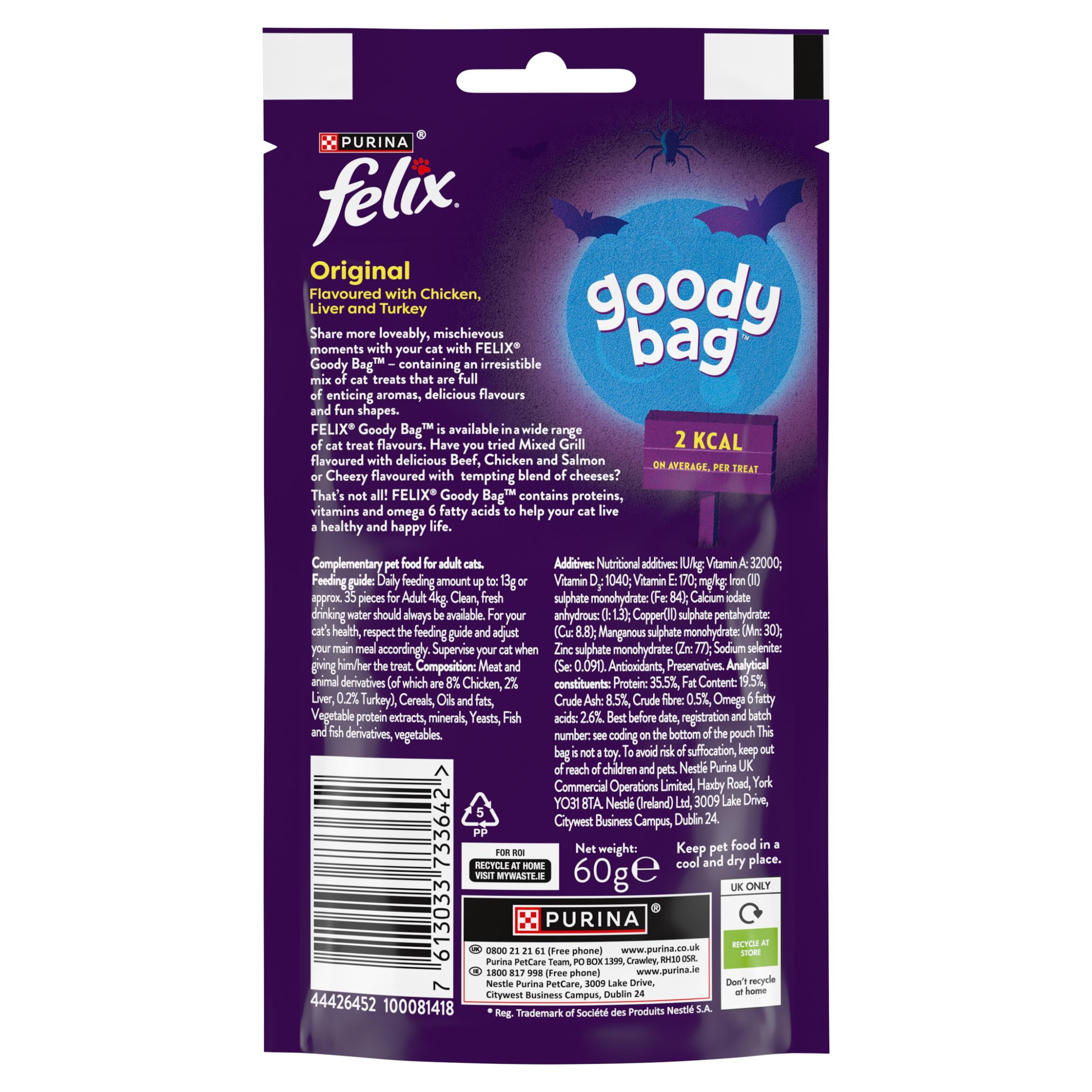 Felix cat treats Original Mix 60g, UK version