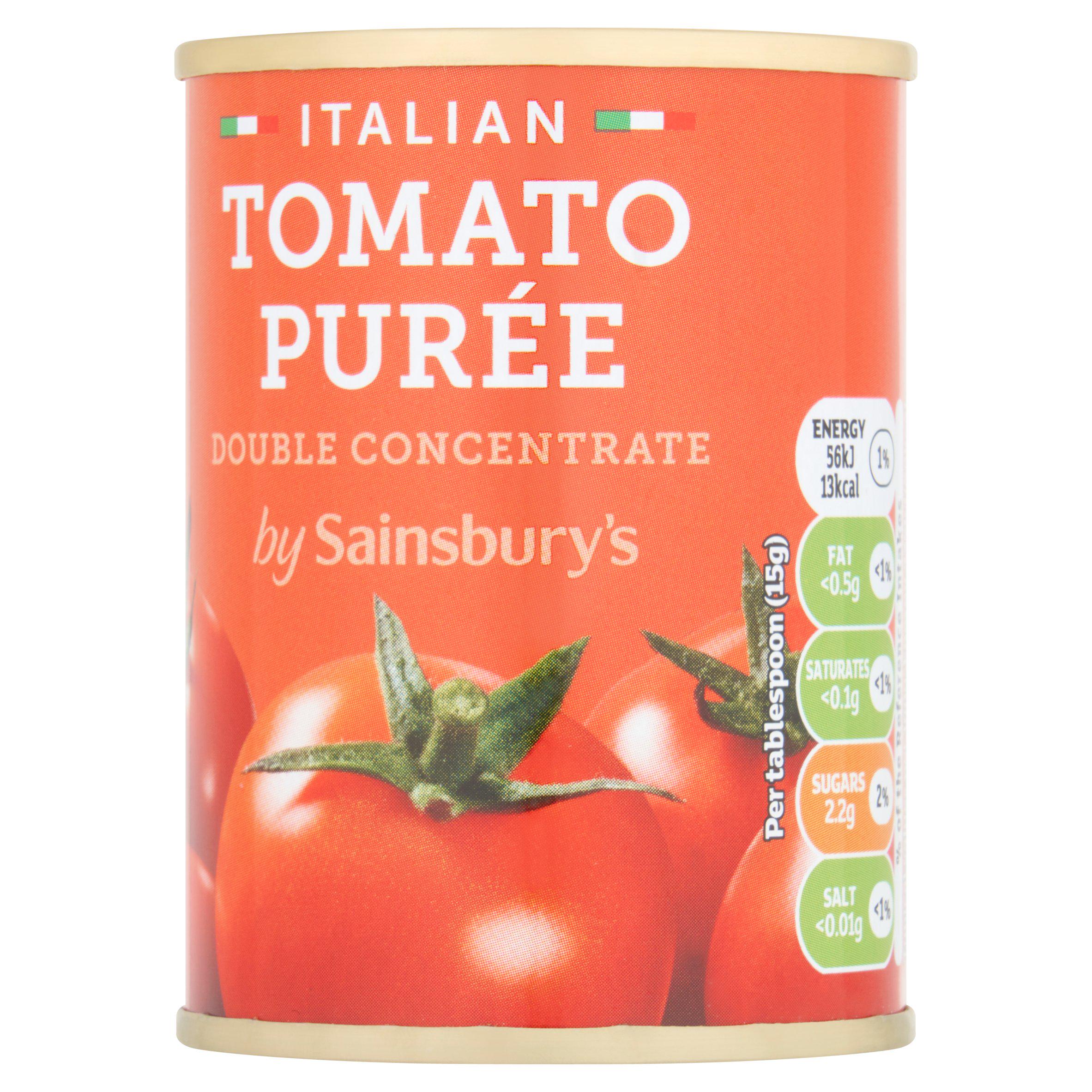 Sainsbury's tomato purée double concentrate 142g, UK version