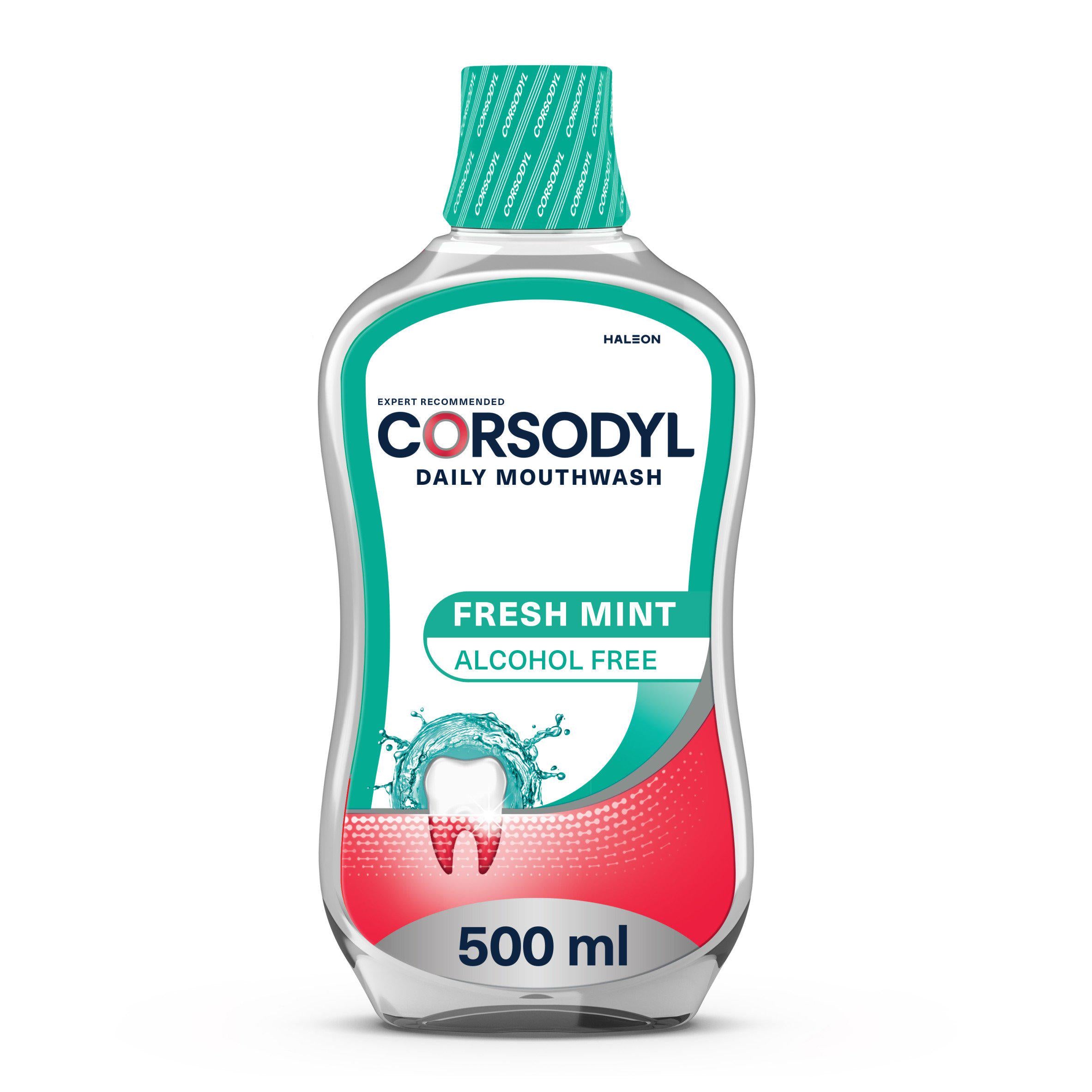 Corsodyl mouthwash fresh mint 500ml, imported from the UK