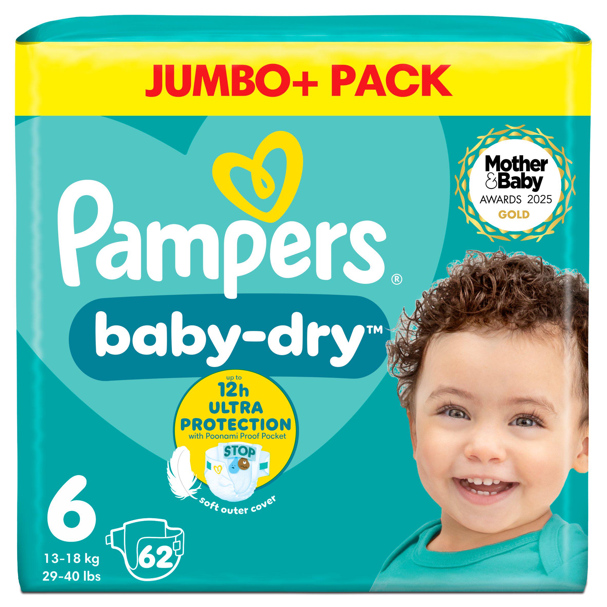 Pampers Baby Dry nappies Size 6 (British brand)