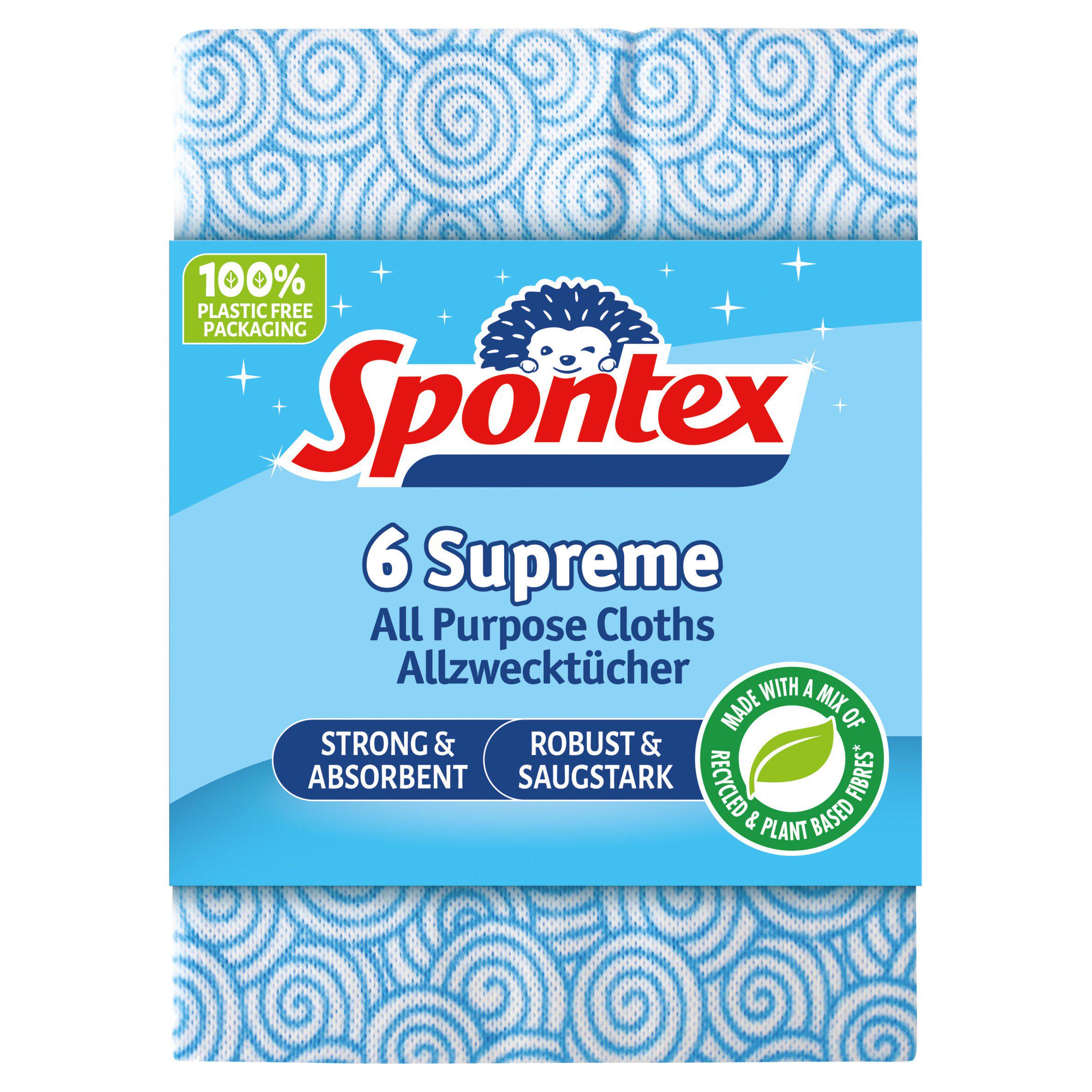 Spontex Supreme all purpose cloths 6pk - British product