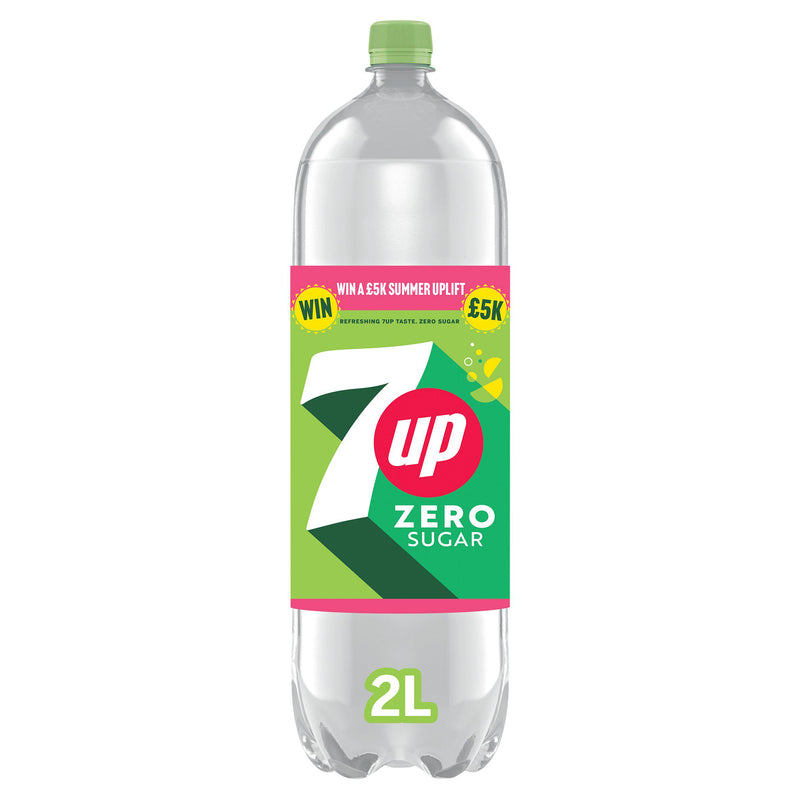 7UP lemon lime soft drink zero sugar 2L - British product