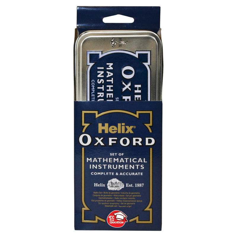 Helix Oxford Maths Set 10 Piece With Storage Tin, UK version