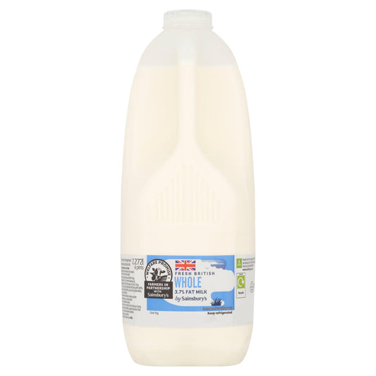 Sainsbury's British Whole Milk 2.27L (4 pint) GOODS Sainsburys   