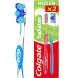 Colgate Twister Medium toothbrush 2-pack, imported from the UK