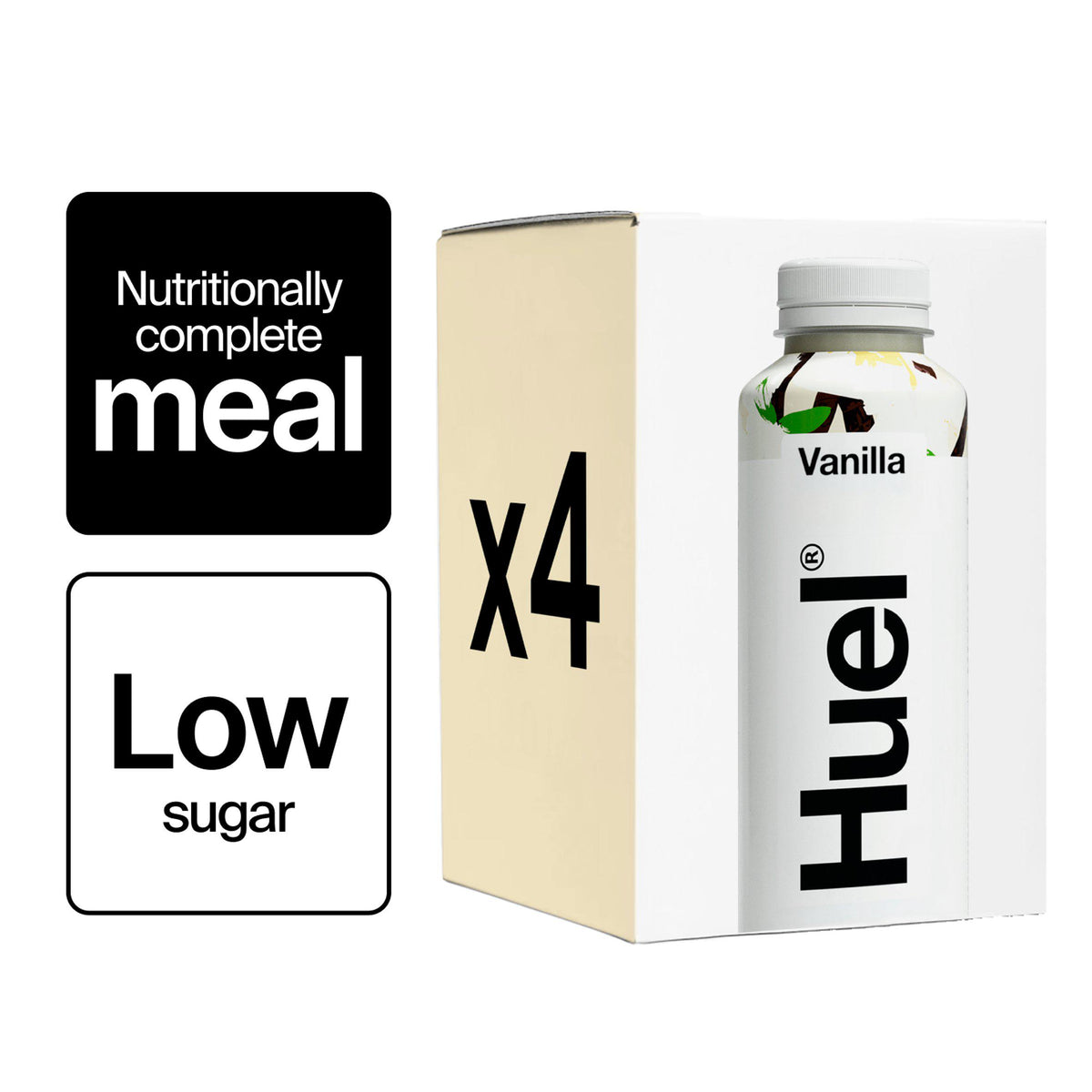 Huel vanilla ready-to-drink meal replacement shake 4x500ml, UK version