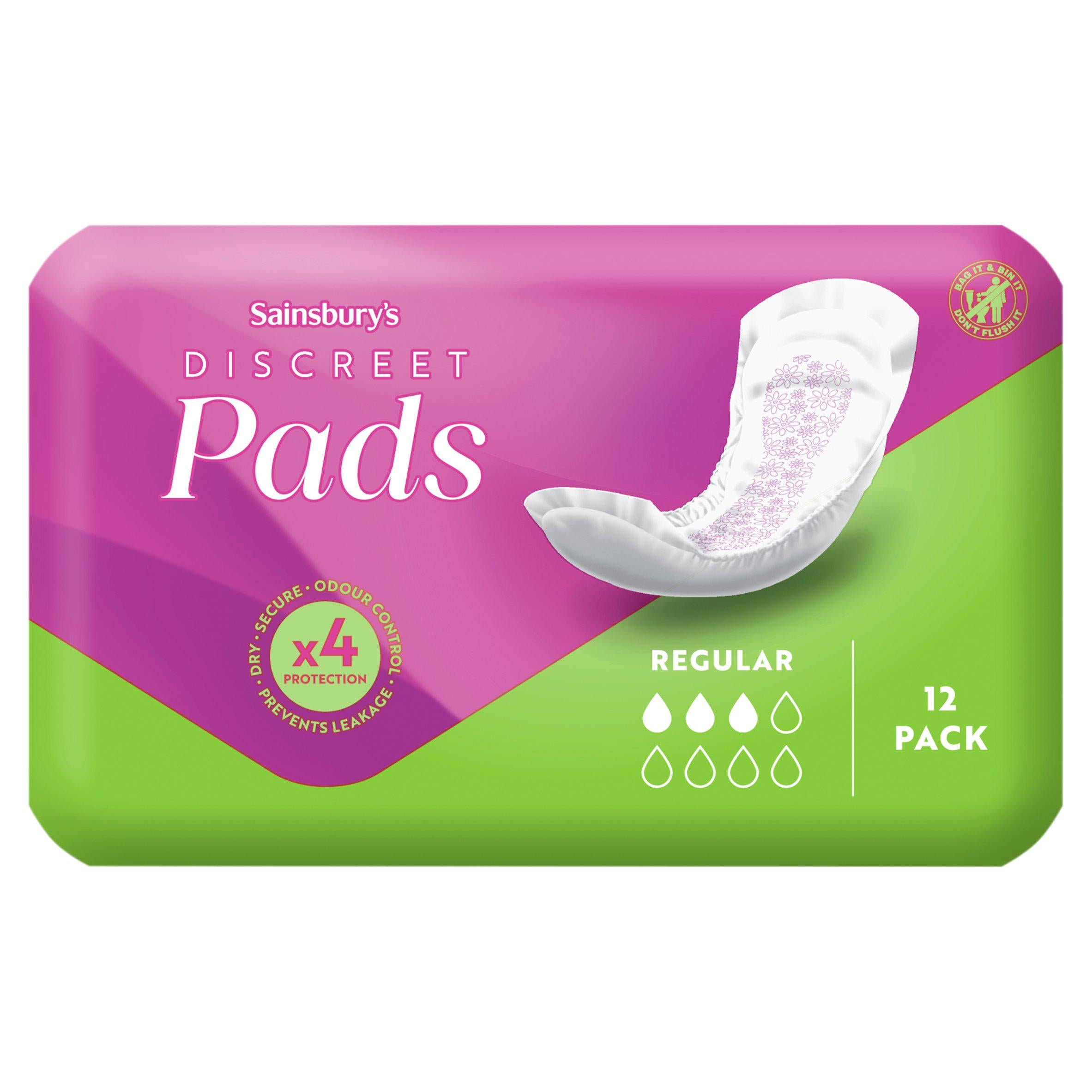 Sainsbury's normal sanitary pads Comfort Fit x12 - British product