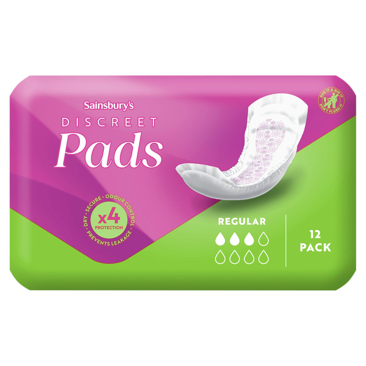 Sainsbury's normal sanitary pads Comfort Fit x12 - British product