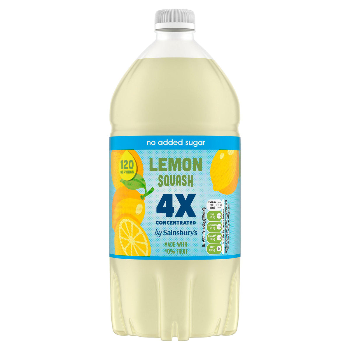 Sainsbury's lemon squash quadruple strength 1.5L - British product