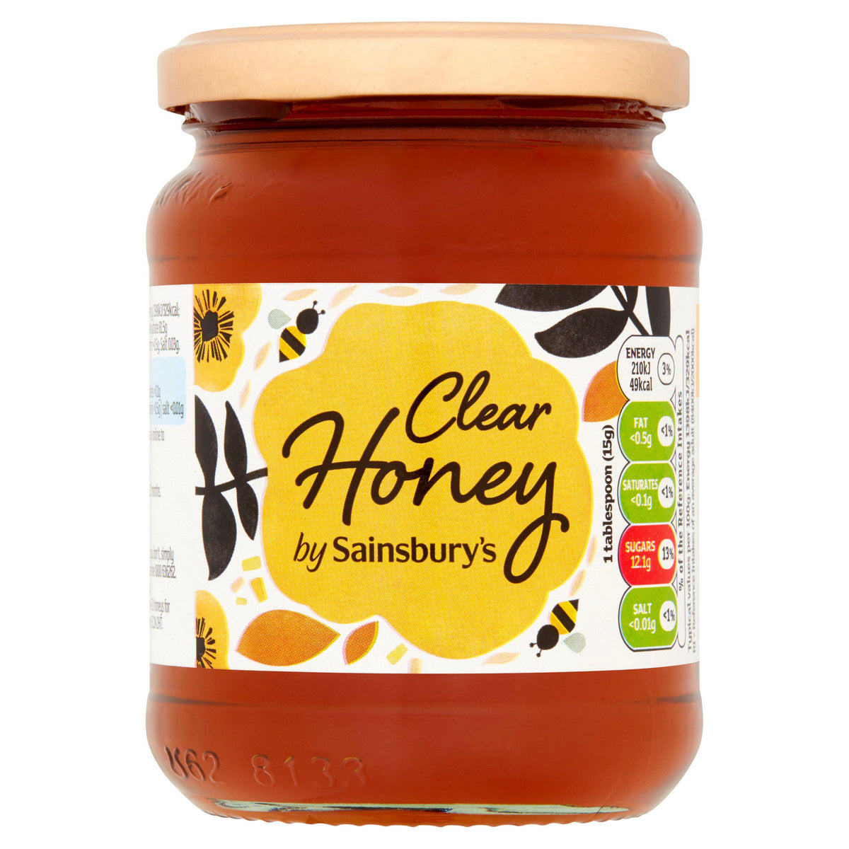 Sainsbury's pure clear honey 454g jar (British brand)