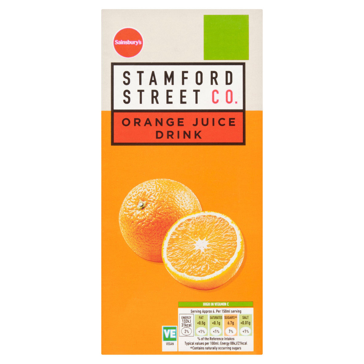 Orange Juice Drink No Added Sugar 1L (British brand)