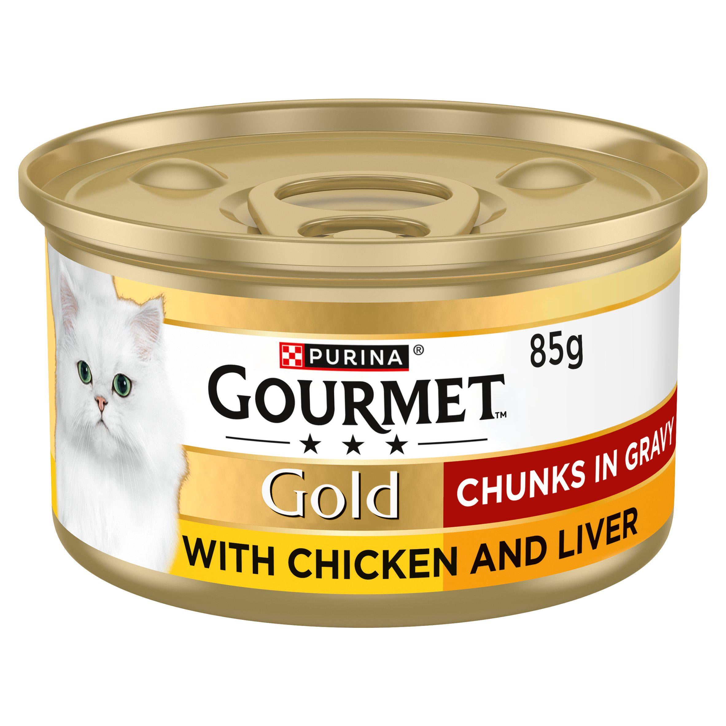 Gourmet Gold wet cat food chicken liver 85g (British brand)
