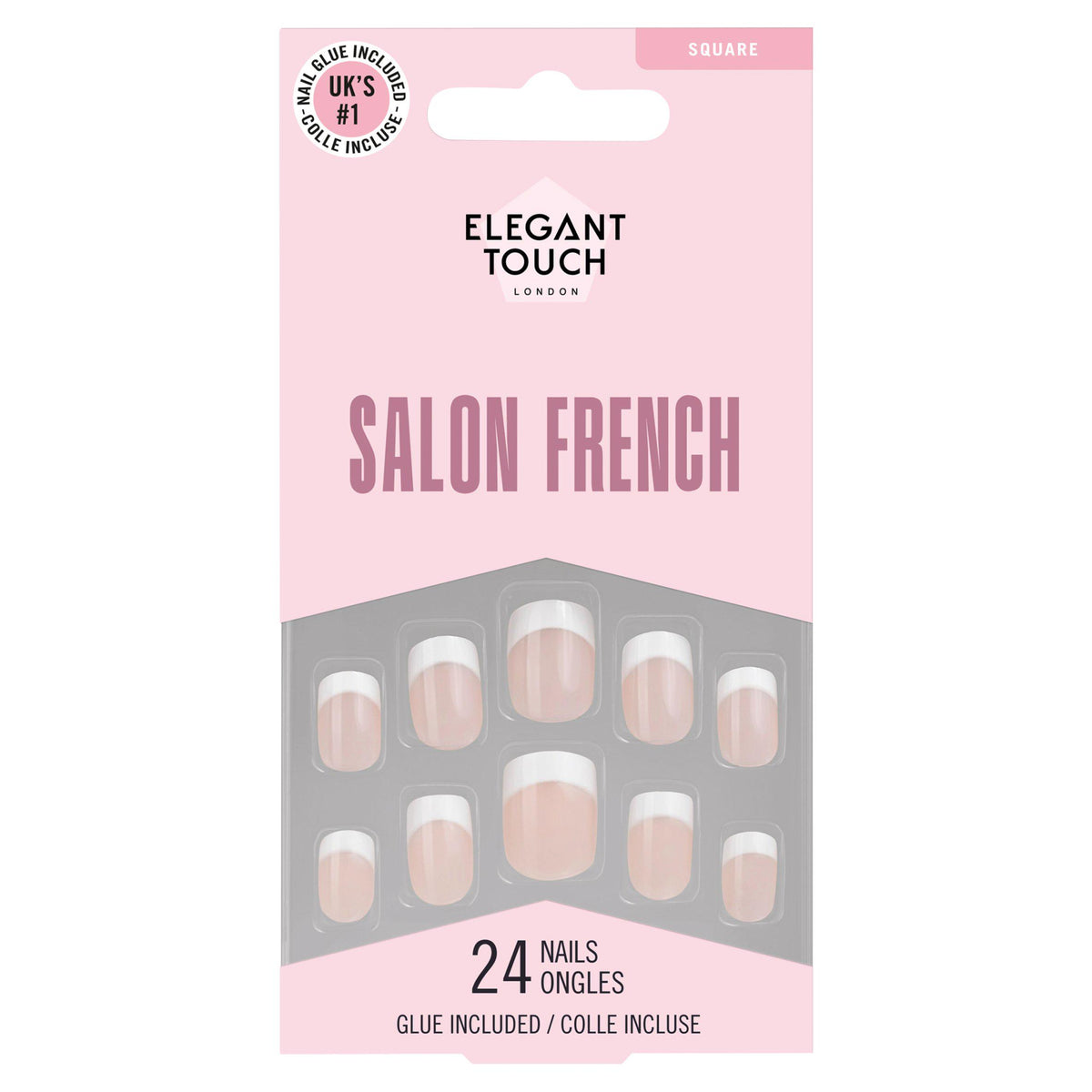 Elegant Touch Natural French false nails small, UK version