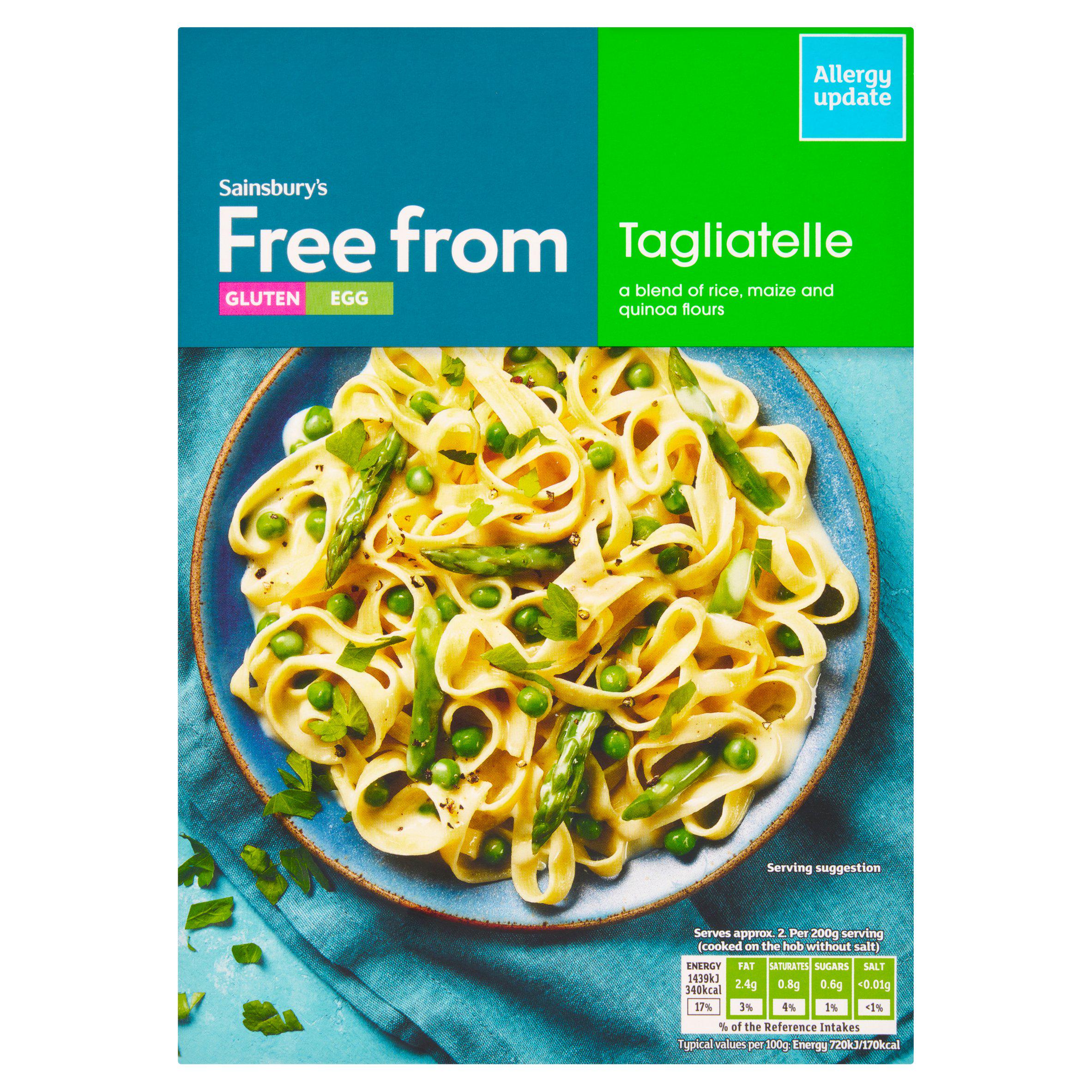 Sainsbury's free from tagliatelle pasta 250g - British product