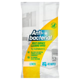 Sainsbury's antibacterial wipes lemon 40 pack, UK version
