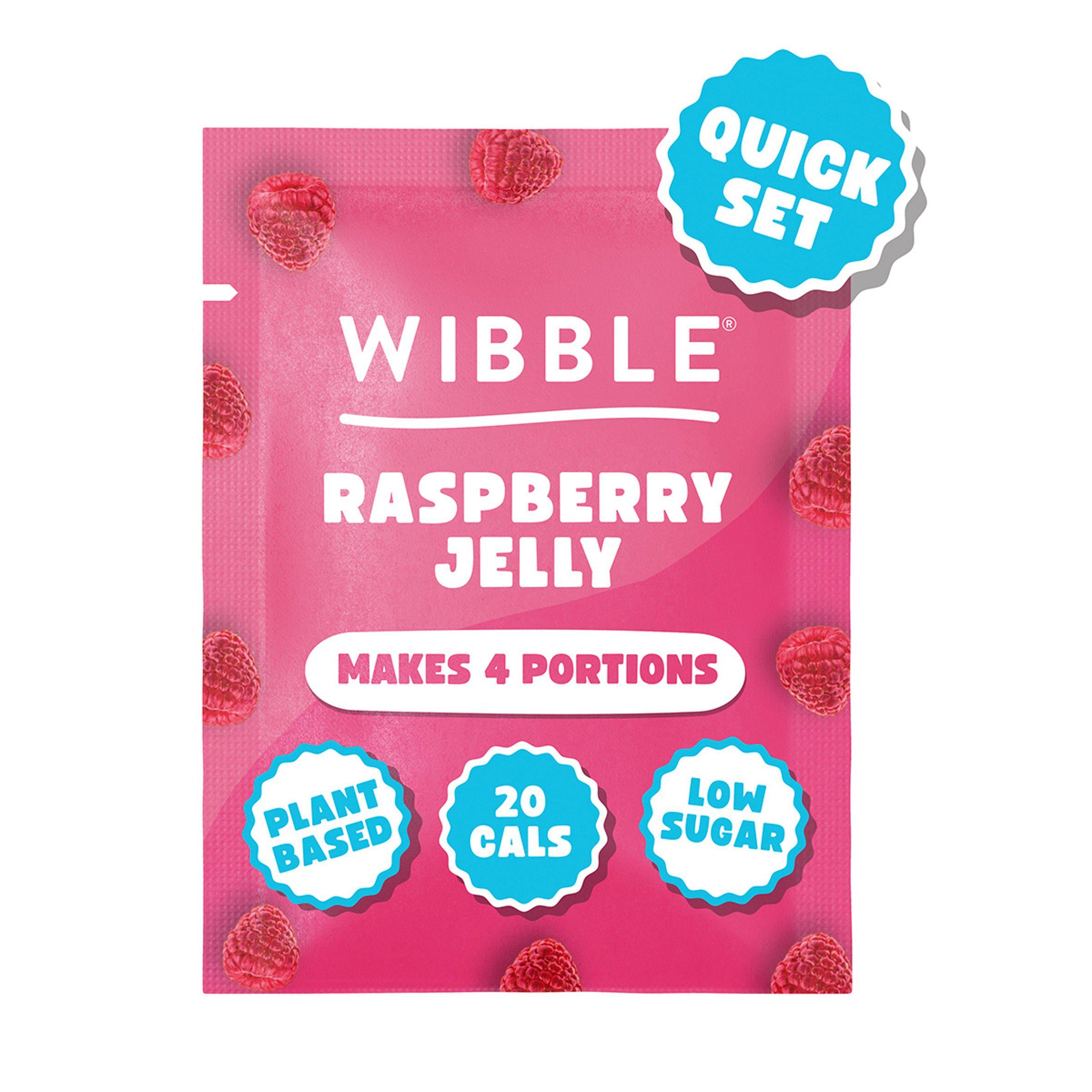 Wibble raspberry flavour jelly crystals 57g, imported from the UK