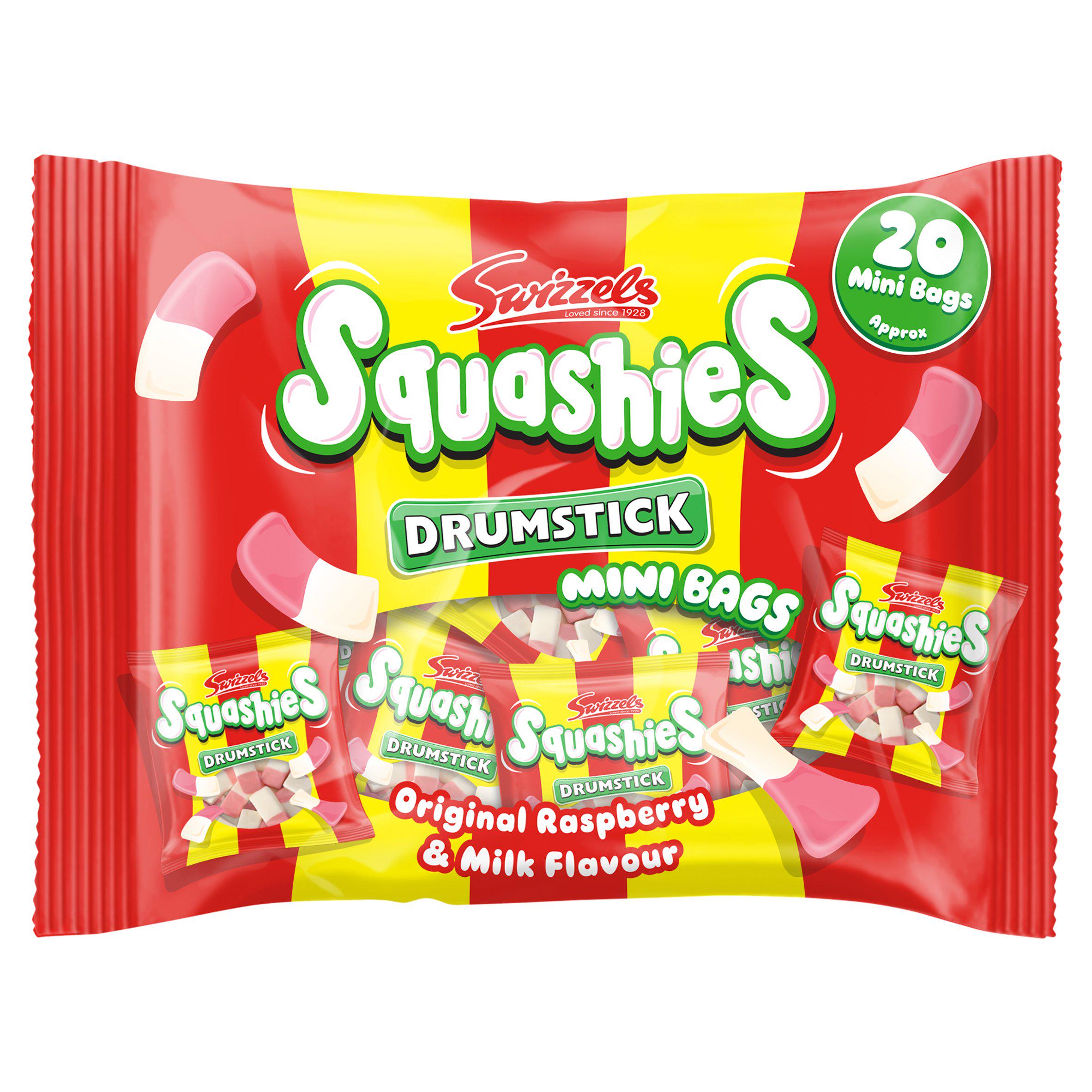 Swizzels Squashies Raspberry & Milk Gums 280g (British brand)