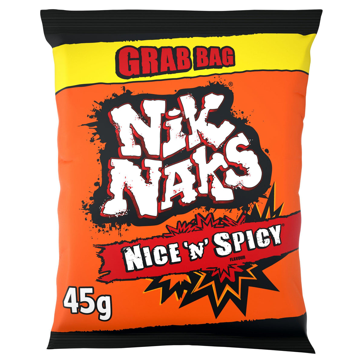 Nik Naks Nice N Spicy corn crisps 45g (British brand)