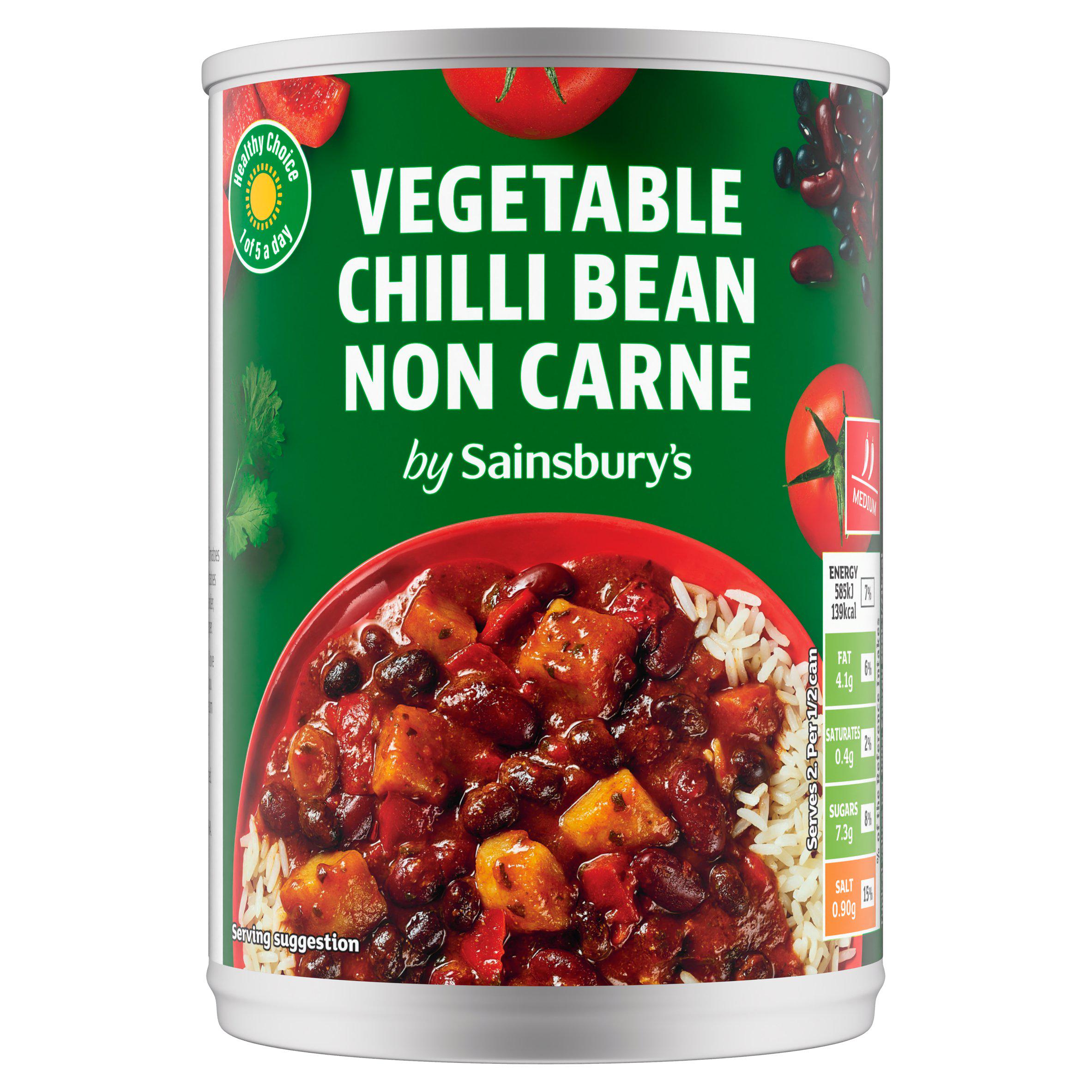 Sainsbury's Flourish Vegetable Chilli Bean Non Carne 392g - British product