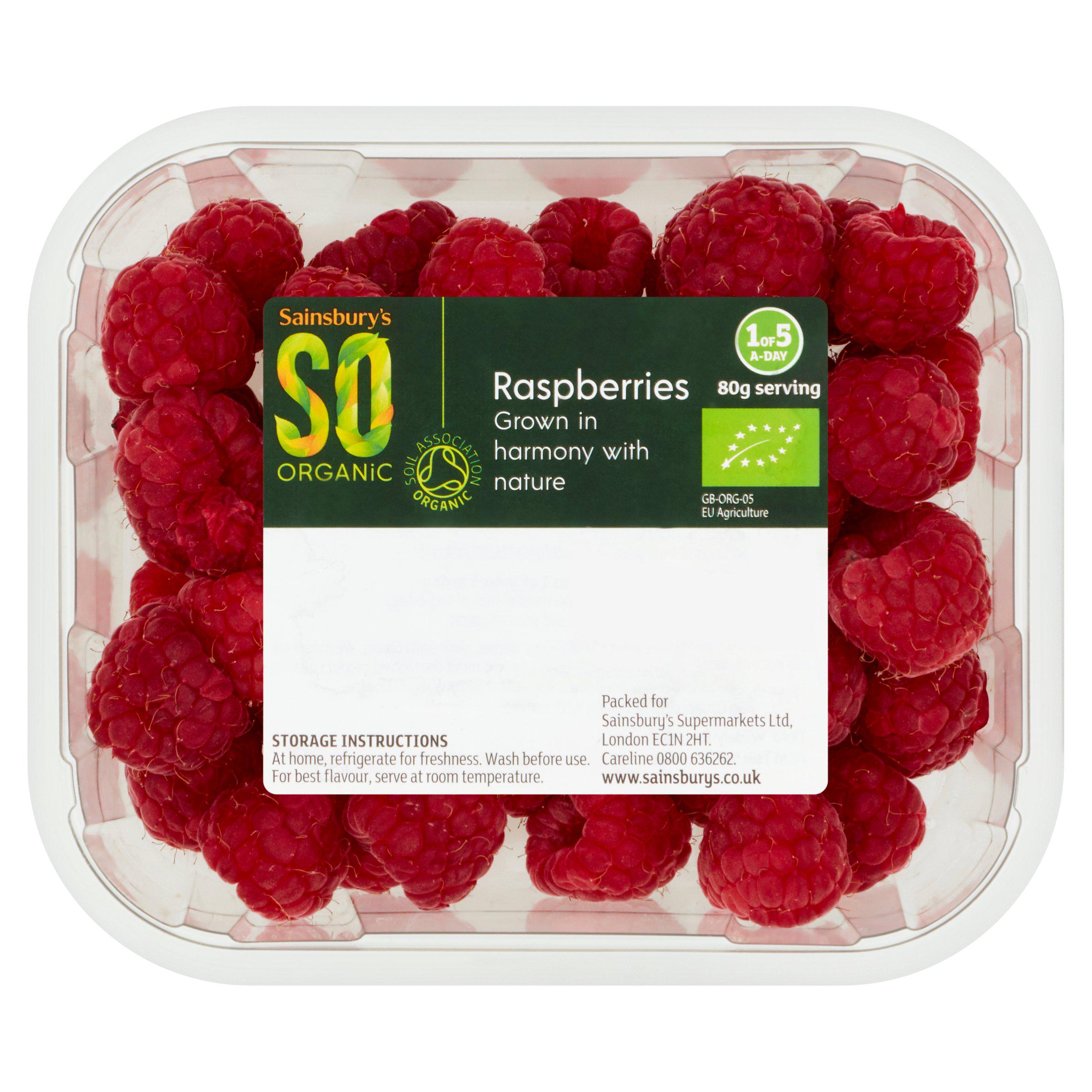 Sainsbury's Raspberries, SO Organic 150g GOODS Sainsburys   