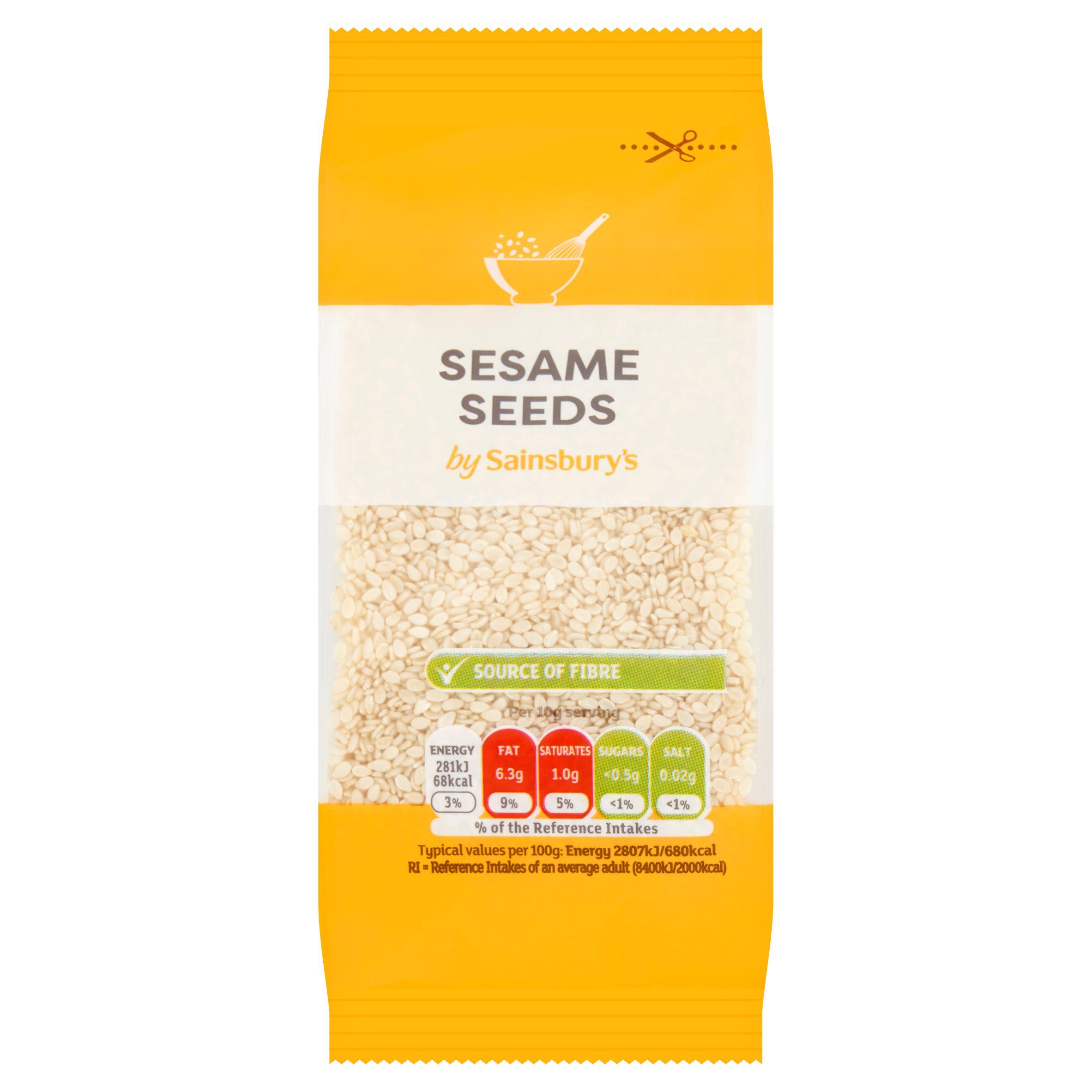 Sainsbury's Sesame Seeds 100g resealable pack (British brand)