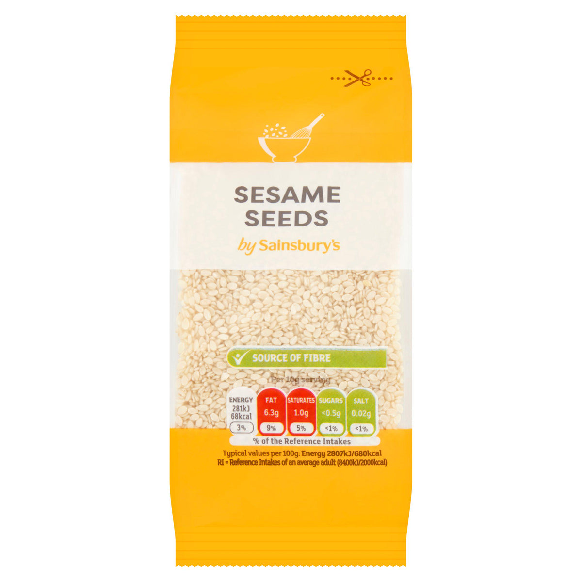 Sainsbury's Sesame Seeds 100g resealable pack (British brand)