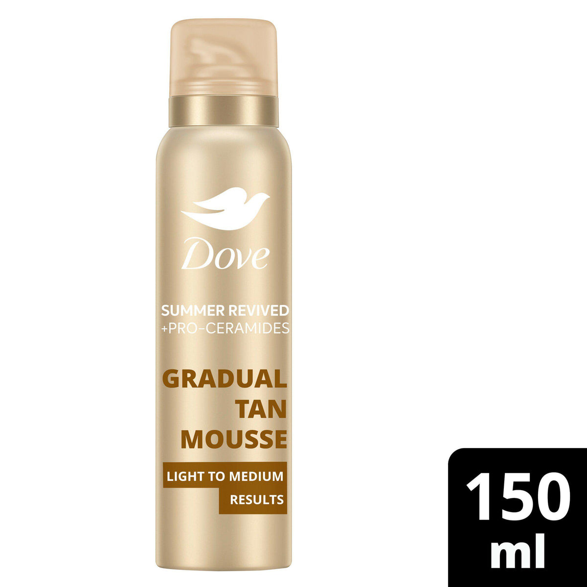 Dove gradual tanning mousse light medium 150ml, imported from the UK
