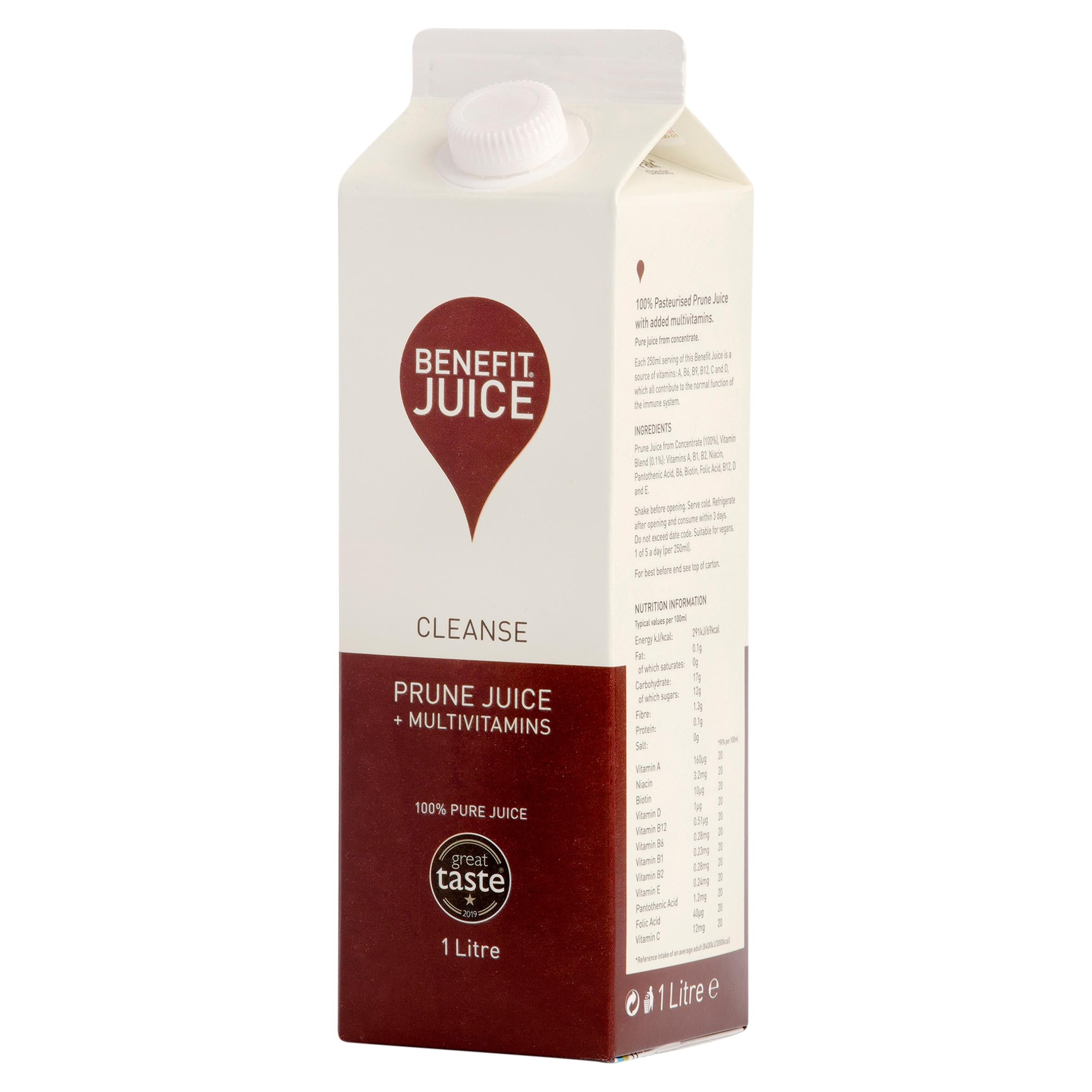 Benefit prune juice with vitamins 1 Litre - British product