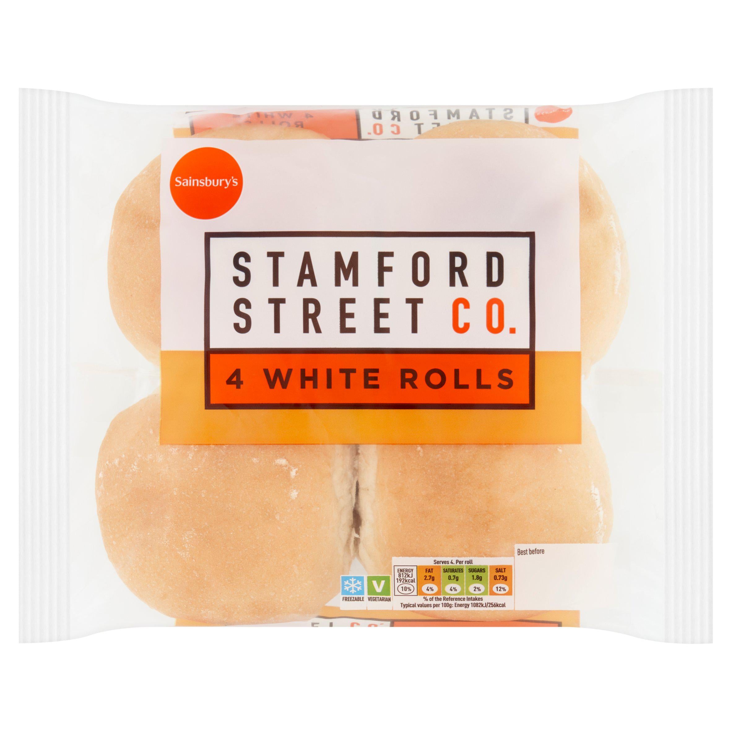 Stamford Street Co white bread rolls 300g, UK version