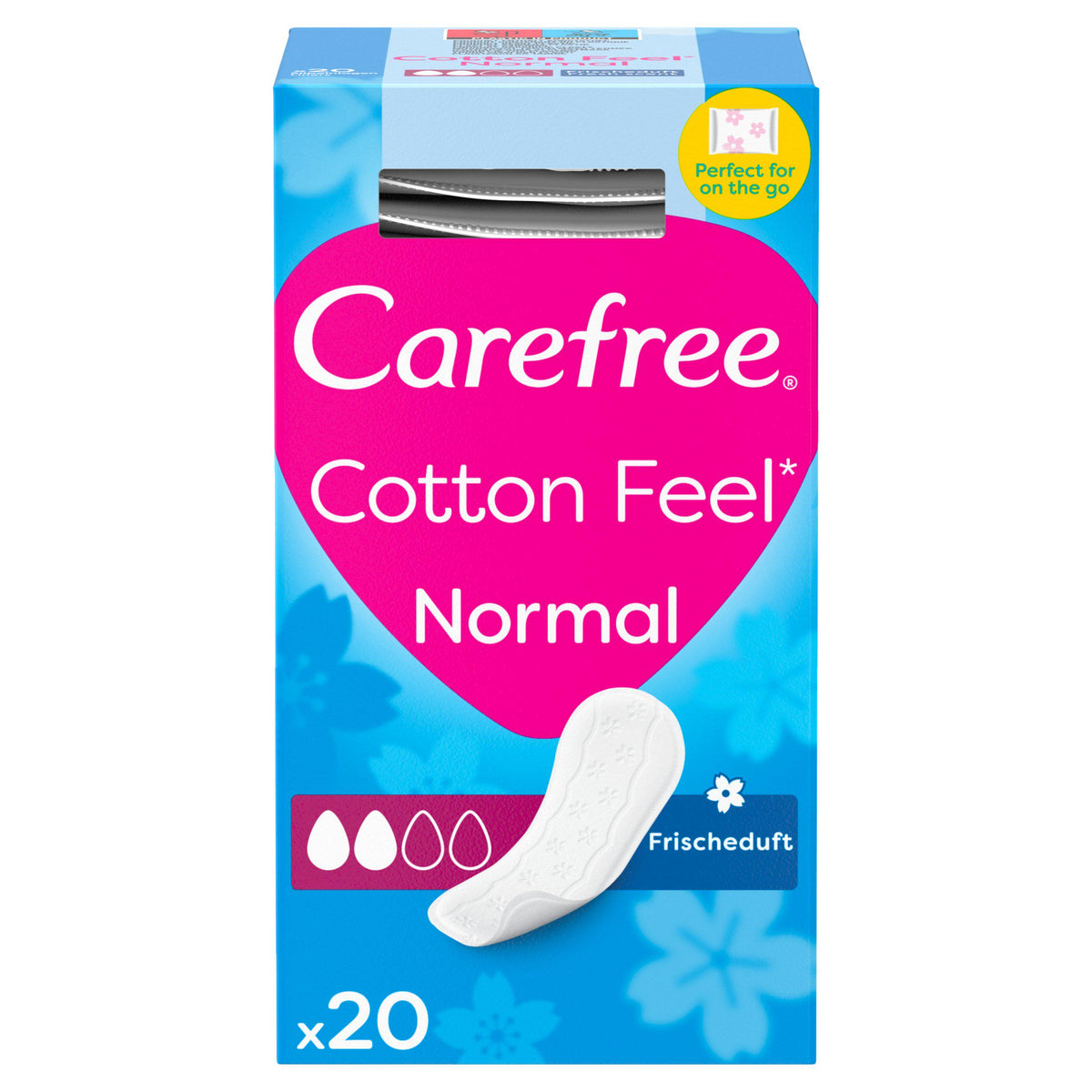 Carefree Normal panty liners with Cotton Extract 20 count, imported from the UK