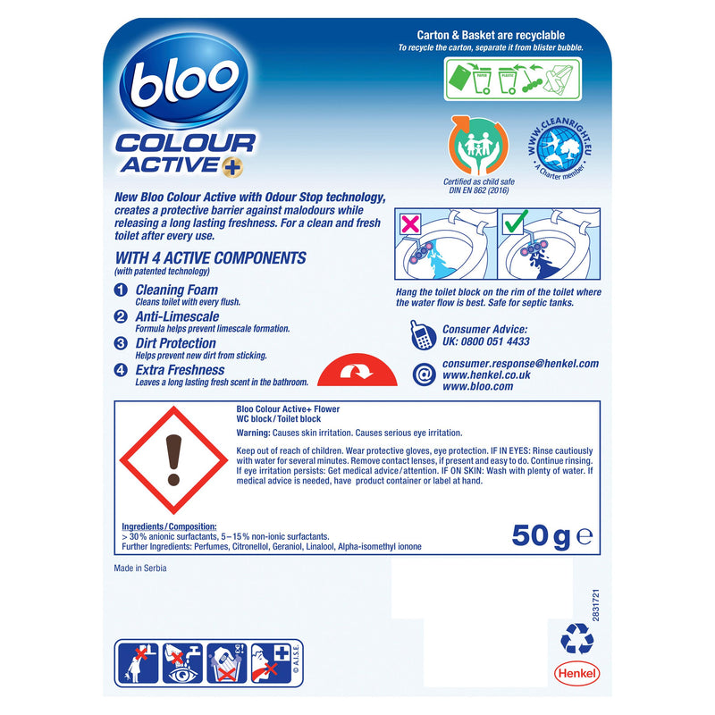 Bloo toilet rim block Fresh Flowers 50g, UK version
