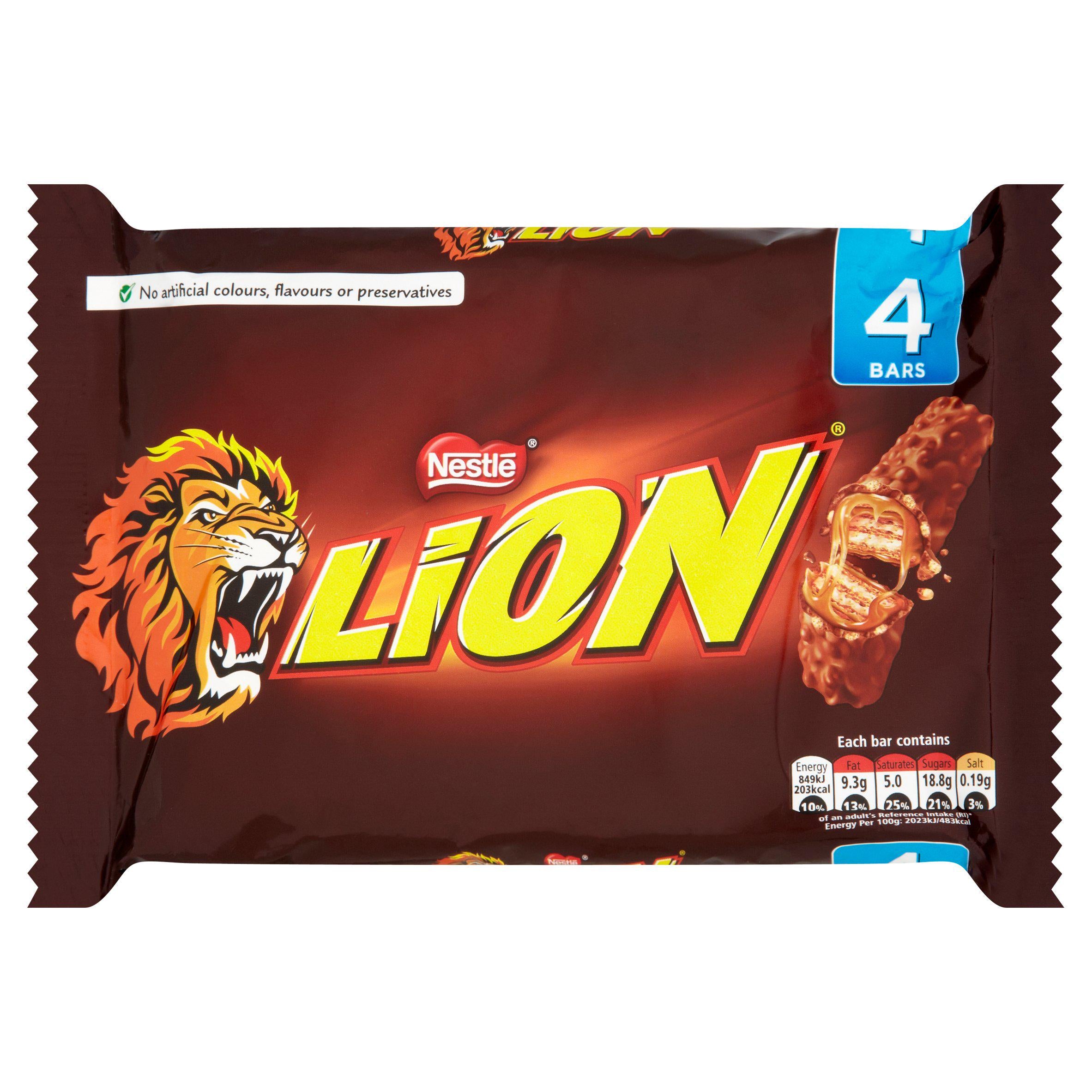 Lion milk chocolate bar multipack 4x42g (British brand)