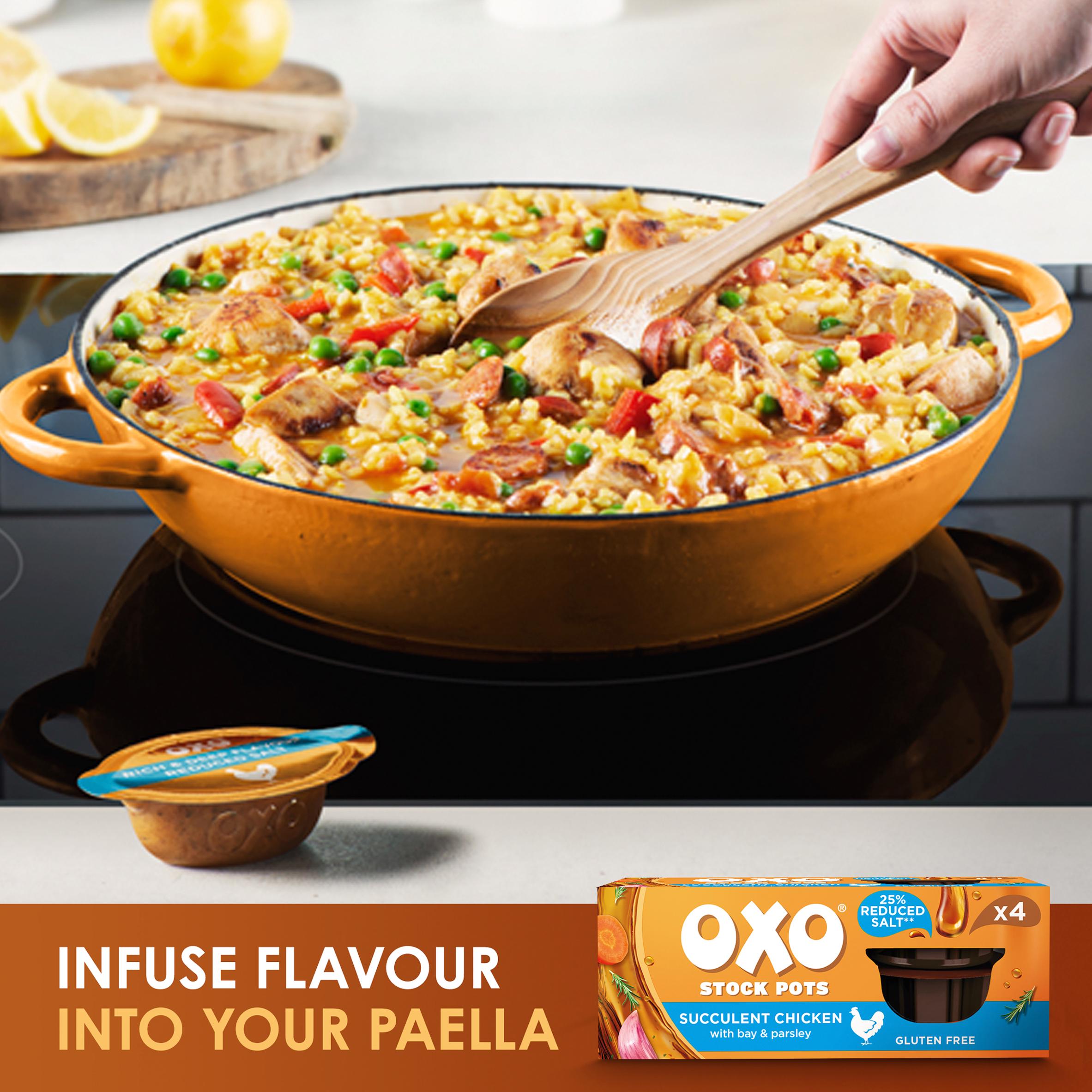 OXO reduced salt chicken stock pots 80g - British product