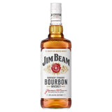 Jim Beam Kentucky Straight Bourbon Whiskey Glass Bottle 1L, UK version