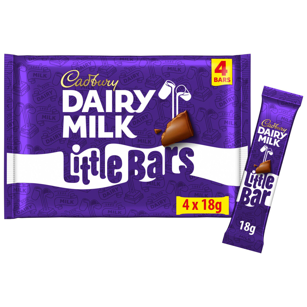 Cadbury milk chocolate little bars multipack 4 x 18g - British product