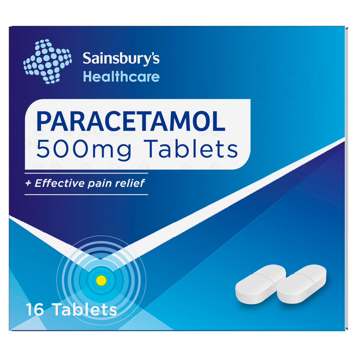 Sainsbury's paracetamol 500mg tablets 16 caplets - British product