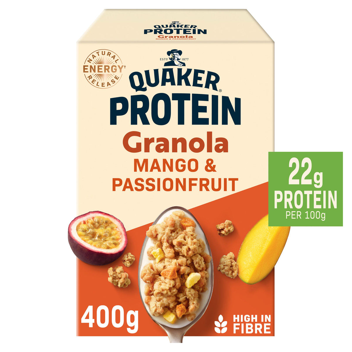 Quaker mango passionfruit protein granola 400g, UK version
