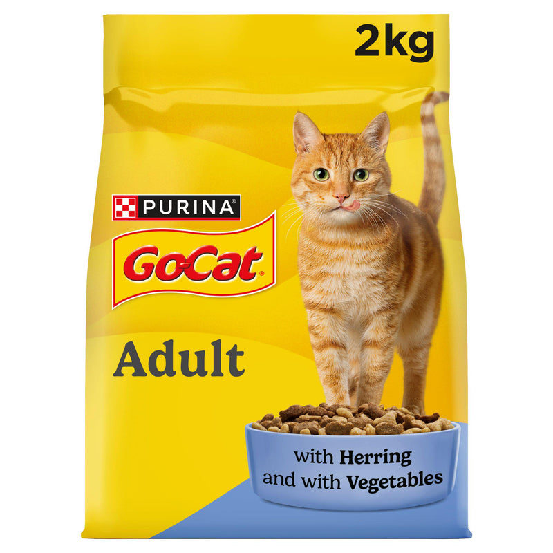 GO-CAT herring vegetable dry cat food 2kg - British product