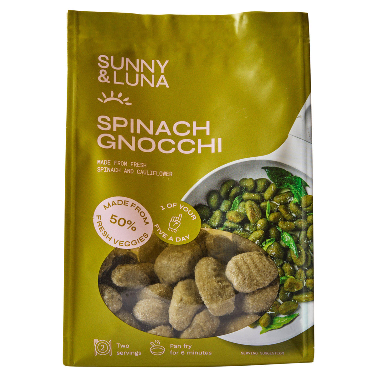 Sunny & Luna gluten-free spinach gnocchi 350g, UK version