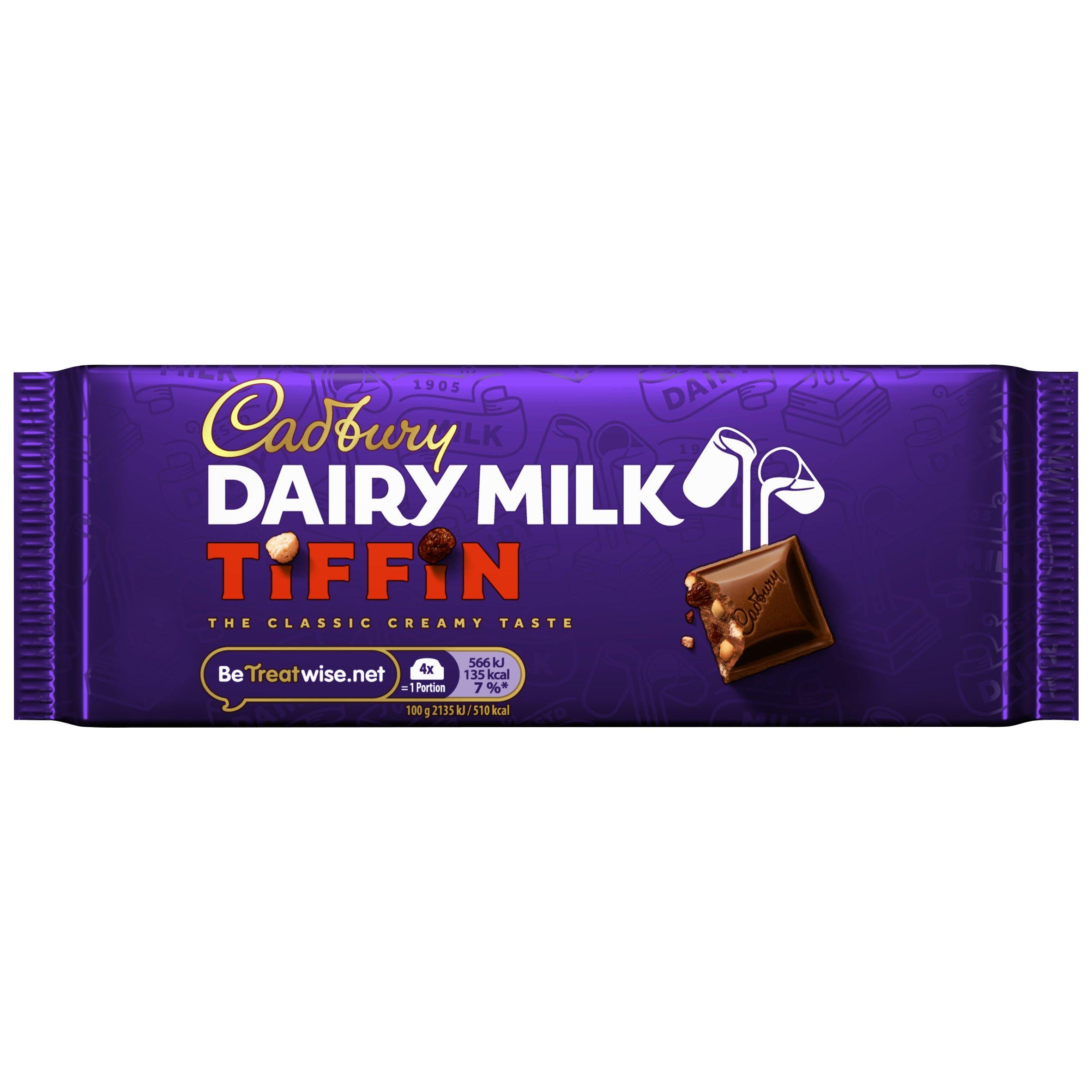 Cadbury Dairy Milk Tiffin 53g chocolate bar - British product