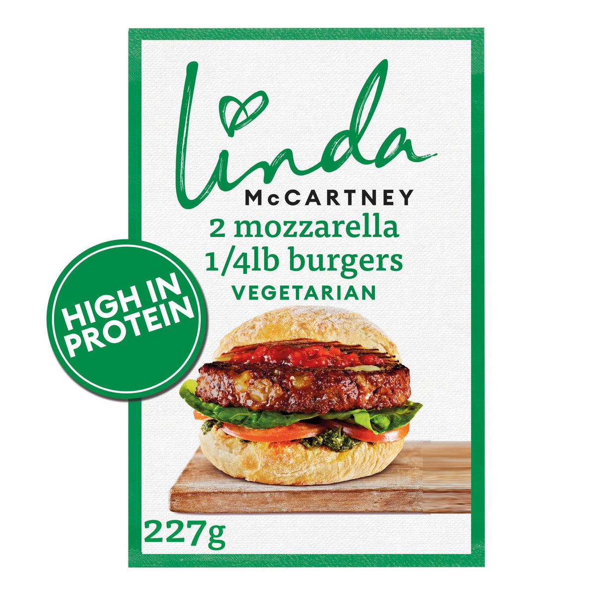 Linda McCartney Mozzarella Burgers x2 227g - British product