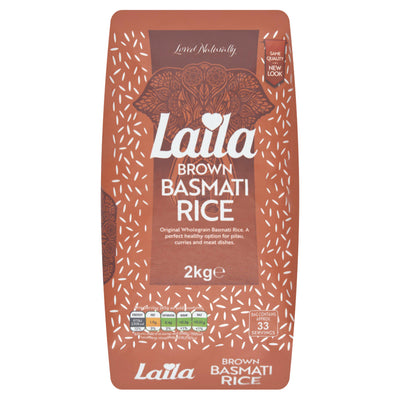 Sainsburys Laila Brown Basmati Rice Wholegrain 2kg- Buy online at McGrocer