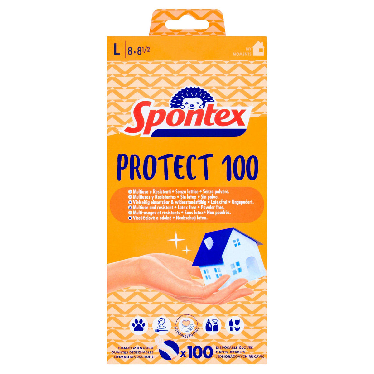 Spontex Protect Disposable Gloves Large 100-pack (British brand)