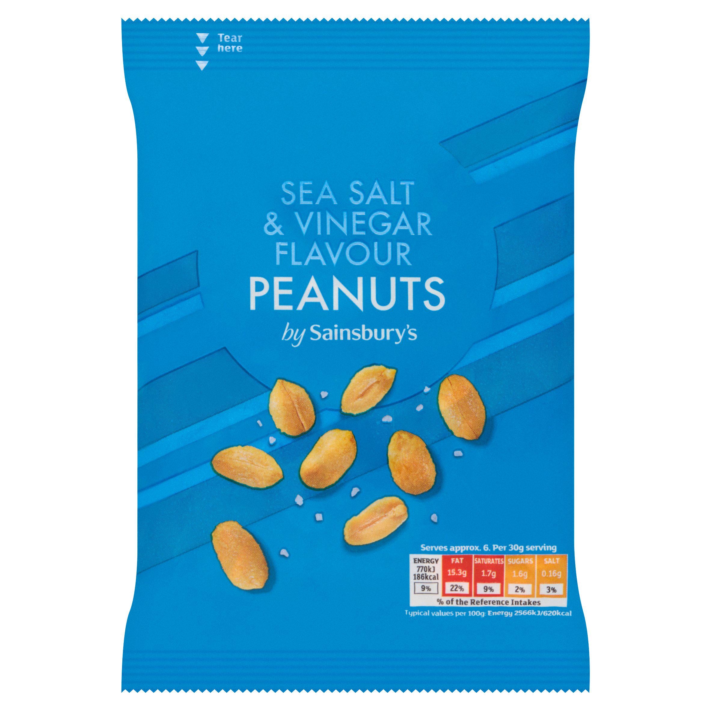 Sainsbury's sea salt vinegar peanuts 200g - UK version